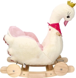 Cisne balancín con corona y ruedas