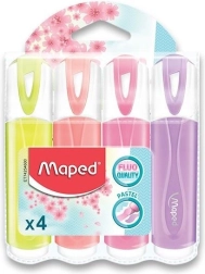 Rotuladores resaltadores pastel MAPED Fluo Peps, set de 4 uds.