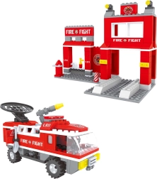 Juego de construcción compatible BloxO Bomberos – estación de bomberos 260 piezas