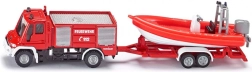 Camión de bomberos Siku Super UNIMOG con barco – modelo 1:87