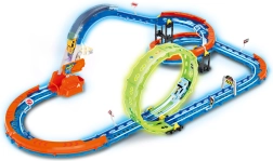 Pista con coche luminoso con carga USB