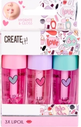 Aceite labial brillante para niños CREATE IT! – set de 3 piezas