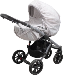 Funda impermeable para cochecito con elemento reflectante New Baby Basic gris