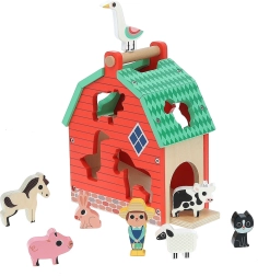 Granja de madera con animales y encajables