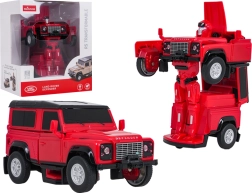 Coche transformable y robot 2 en 1 Land Rover Defender RASTAR rojo