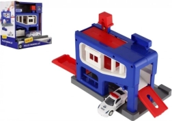 Garaje de estacionamiento policial con cochecito