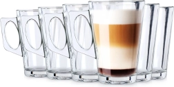 Vasos para latte con asa 255 ml – juego de 6