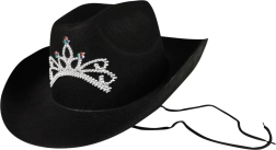 Sombrero vaquero negro con corona para mujer