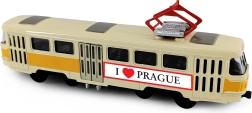 Tranvía retro metálico PRAGUE T3 16 cm con mecanismo de retroceso