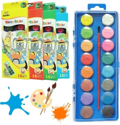 Acuarelas escolares 16 colores con pincel