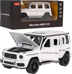Modelo de coche Mercedes‑AMG G 63 1:32 Rastar con carrocería metálica y elementos abatibles – Blanca