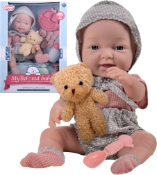 Muñeca bebé de 36 cm con ropa, osito y accesorios de alimentación WOOPIE ROYAL