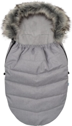 Saco para bebé con pelo sintético gris claro