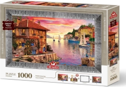 Puzzle con marco y pegamento Puerto mediterráneo 1000 piezas