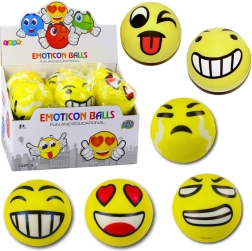 Pelota de espuma con emoticonos 10 cm, amarilla