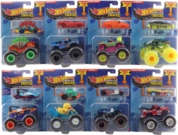 Hot Wheels Monster Trucks 1:64 con coche a escala