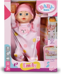 Muñeca interactiva BABY born Emily 43 cm – camina y gatea