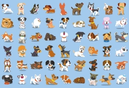 Puzle con pegatinas Perritos 250 piezas