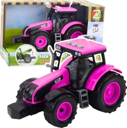 Tractor rosa a pilas con luces y sonidos