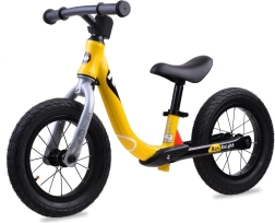 Bicicleta de equilibrio RoyalBaby Run Little Knight 12" con ruedas inflables – amarilla