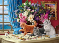 Puzzle de gatitos ensamblándose 1000 piezas EUROGRAPHICS