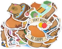 Set de pegatinas de capibara, varios diseños, mate, 50 uds.