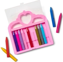 Ceras para niños – 12 colores en estuche rosa con corona