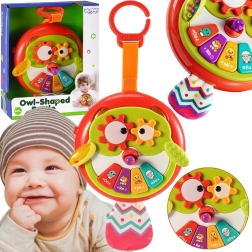 Woopie juguete interactivo búho con pianito y cola crujiente