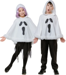 Poncho infantil con capucha de fantasma