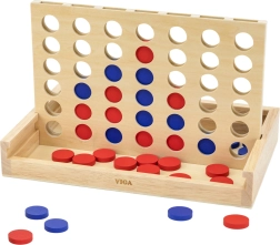 Viga juego lógico de madera 4 en línea