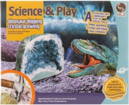 Fabricación de cristales y excavación de dinosaurios 2 en 1 set para niños