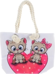 Bolso de tela bandolera con motivo de gatitos