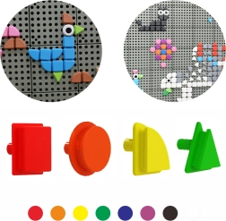 Masterkidz Juego de clavijas con forma de figuras geométricas para tableros STEM