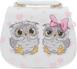 Bolso infantil con motivo de búhos – blanco
