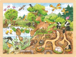Puzzle de madera Goki Exploración de la naturaleza 96 piezas