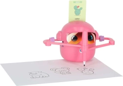 Robot interactivo de dibujo para niños: juguete educativo con tarjetas, rosa