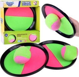 Set de atrapa y lanza con velcro: 2 palas y 2 pelotas para diversión al aire libre