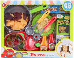 Juego de comida y utensilios de plástico para niños