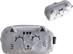 Estuche de felpa gato gris cat lovers