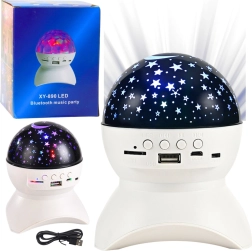 Proyector nocturno de estrellas 3 en 1 con altavoz Bluetooth, LED, blanco