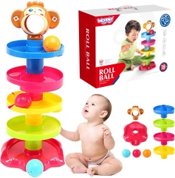 Woopie Torre espiral infantil con pista de bolas y 3 pelotas
