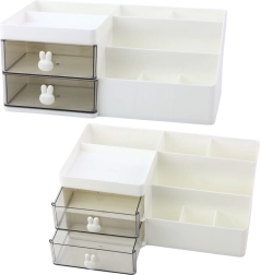 Organizador de escritorio funcional con compartimentos y cajones