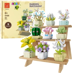 Set de construcción de flores en macetas, 9 modelos, 854 piezas