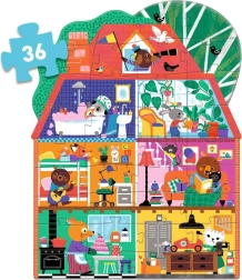 Puzzle de contorno para el suelo Casita 36 piezas