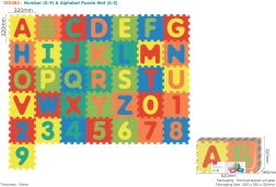 Alfombrilla de puzzle de espuma con letras y números, 36 piezas de espuma EVA