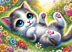Puzzle de madera de adorable gatito (40 piezas)