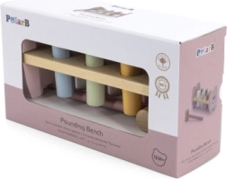 VIGA PolarB banco de golpear de madera con martillo Zorro Montessori