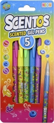 Bolígrafos de gel SCENTOS Neon con aroma a frutas, set de 5 uds.
