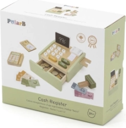 Caja registradora de madera para niños Polar B verde
