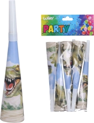 Trompetas de fiesta DINO 20 cm, 6 uds